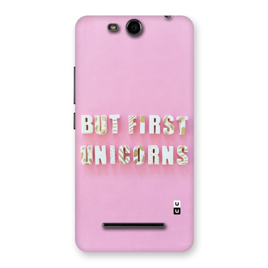 But First Unicorns Back Case for Micromax Canvas Juice 3 Q392
