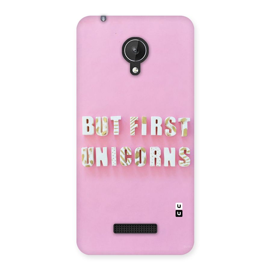 But First Unicorns Back Case for Micromax Canvas Spark Q380