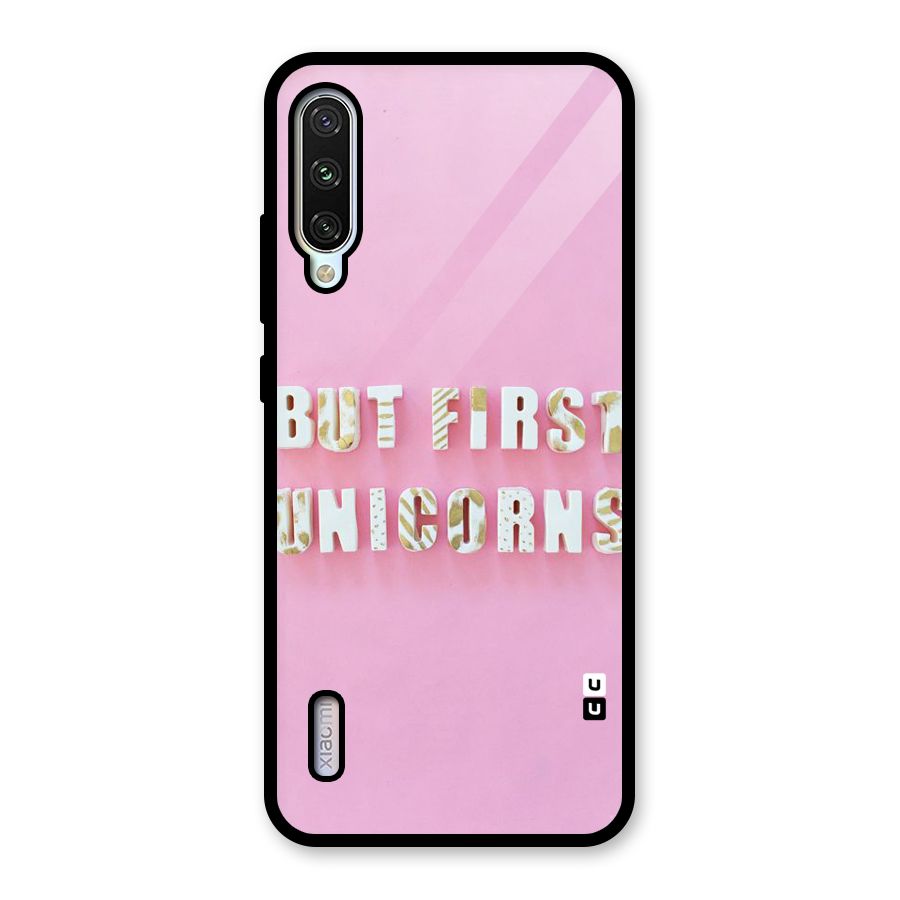 But First Unicorns Glass Back Case for Mi A3