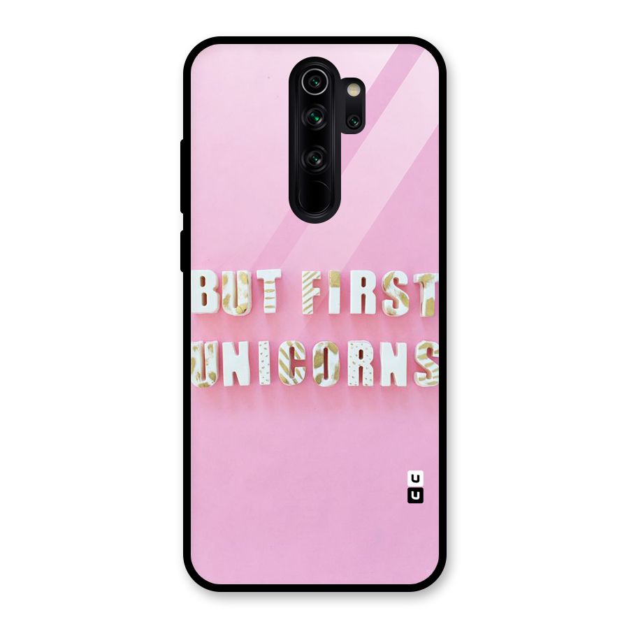 But First Unicorns Glass Back Case for Redmi Note 8 Pro