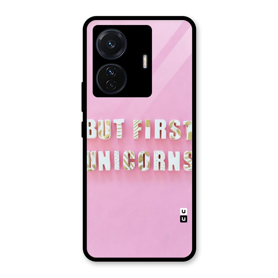 But First Unicorns Glass Back Case for Vivo T1 Pro