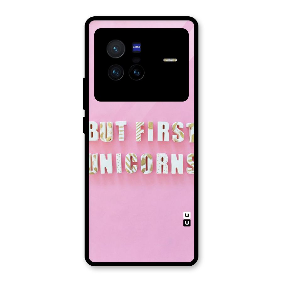 But First Unicorns Glass Back Case for Vivo X80