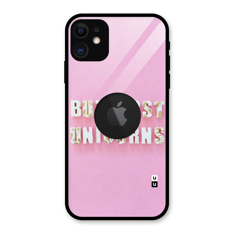 But First Unicorns Glass Back Case for iPhone 11 Logo Cut