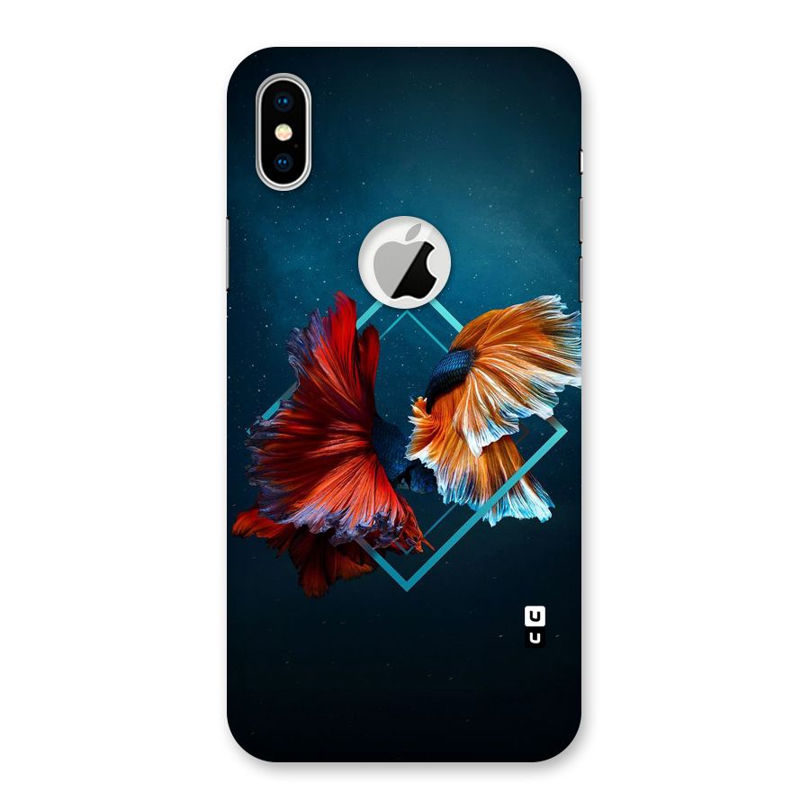Butterfly Diamond Design Back Case for iPhone XS Logo Cut