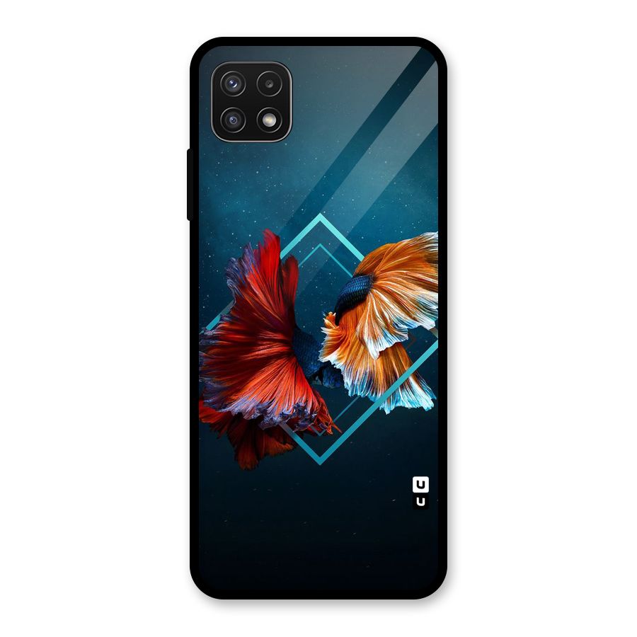 Butterfly Diamond Design Glass Back Case for Galaxy A22 5G