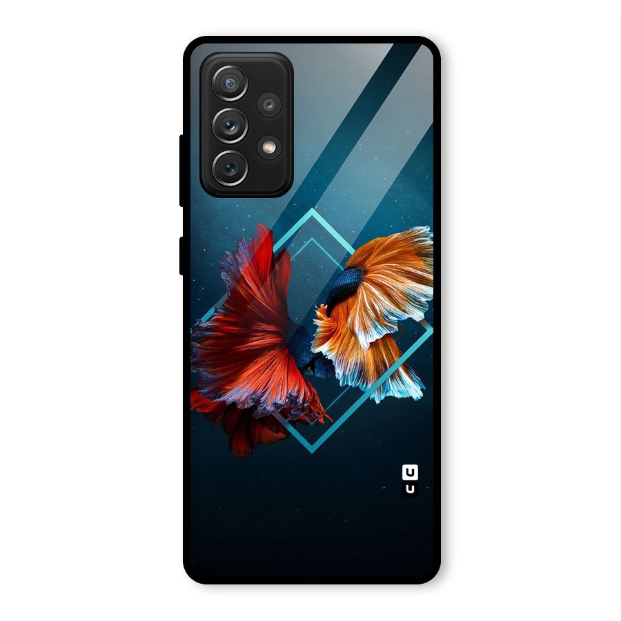 Butterfly Diamond Design Glass Back Case for Galaxy A72
