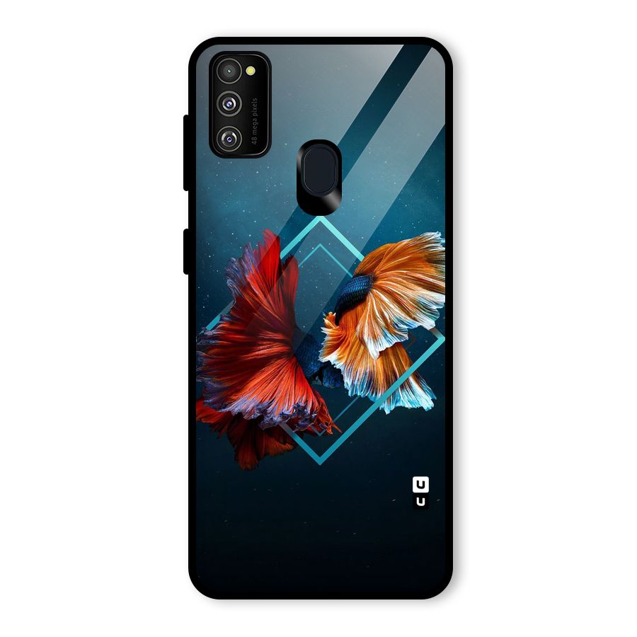 Butterfly Diamond Design Glass Back Case for Galaxy M30s