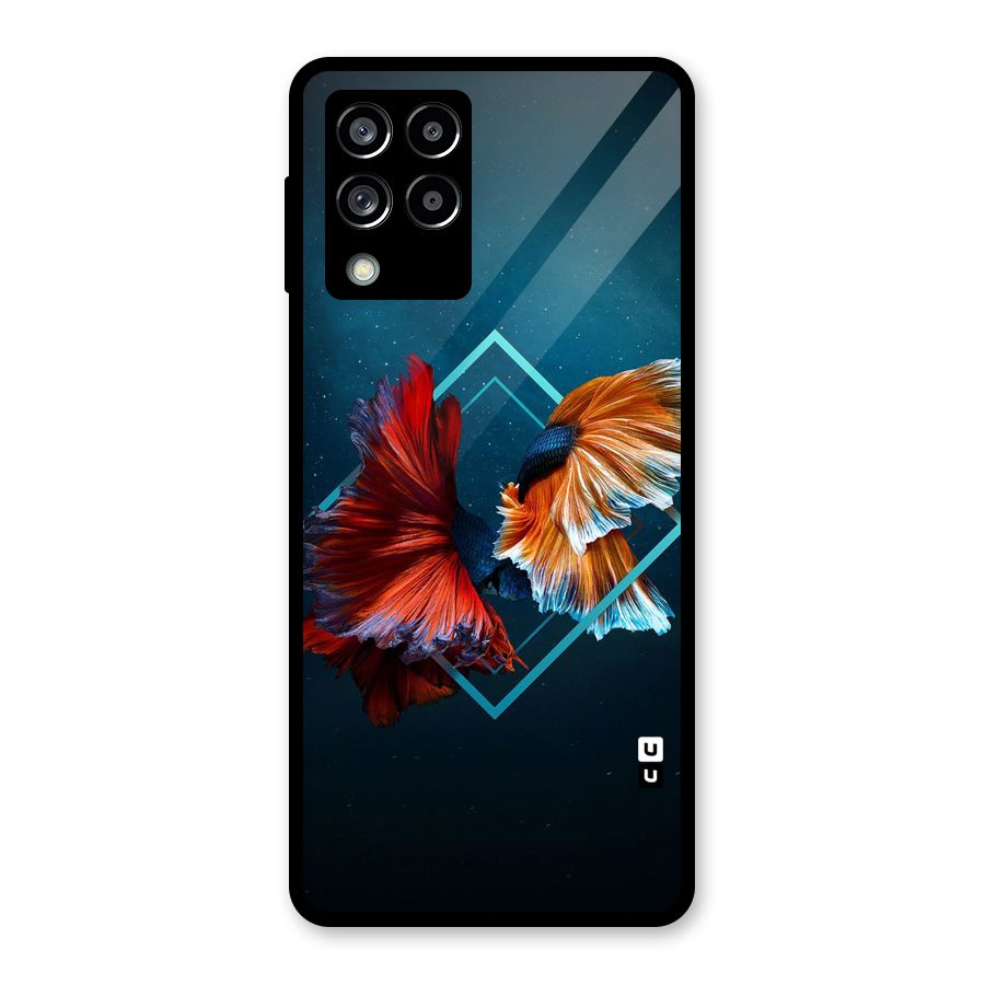 Butterfly Diamond Design Glass Back Case for Galaxy M53 5G