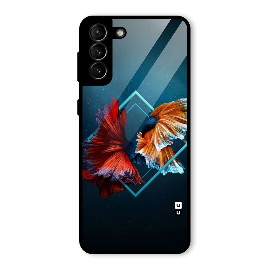 Butterfly Diamond Design Glass Back Case for Galaxy S21 Plus