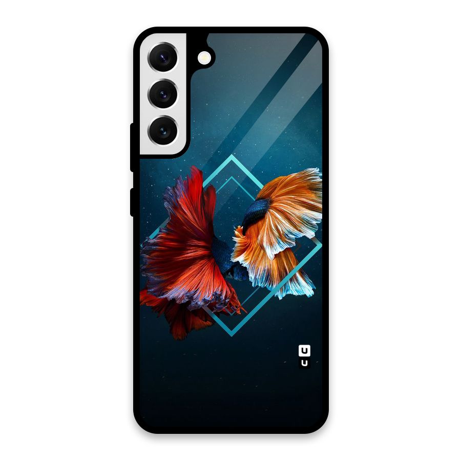 Butterfly Diamond Design Glass Back Case for Galaxy S22 Plus 5G