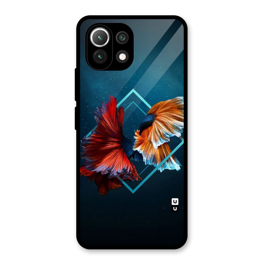Butterfly Diamond Design Glass Back Case for Mi 11 Lite NE 5G