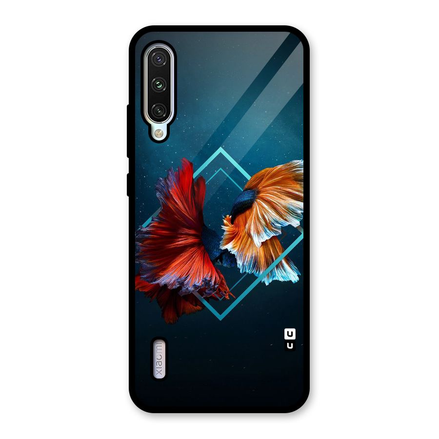 Butterfly Diamond Design Glass Back Case for Mi A3