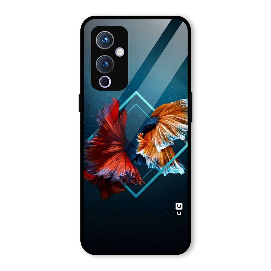 Butterfly Diamond Design Glass Back Case for OnePlus 9