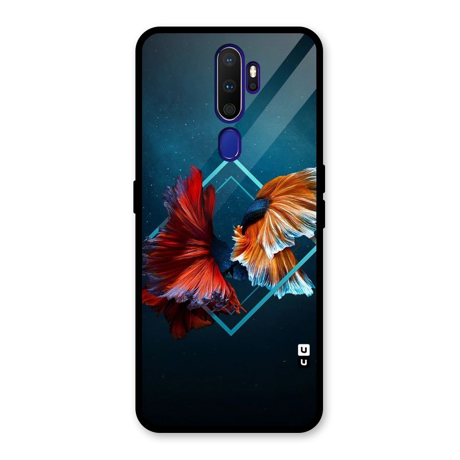 Butterfly Diamond Design Glass Back Case for Oppo A9 (2020)