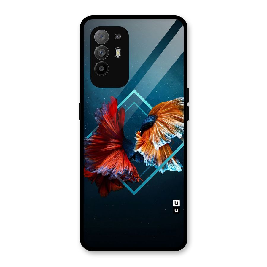 Butterfly Diamond Design Glass Back Case for Oppo F19 Pro Plus 5G