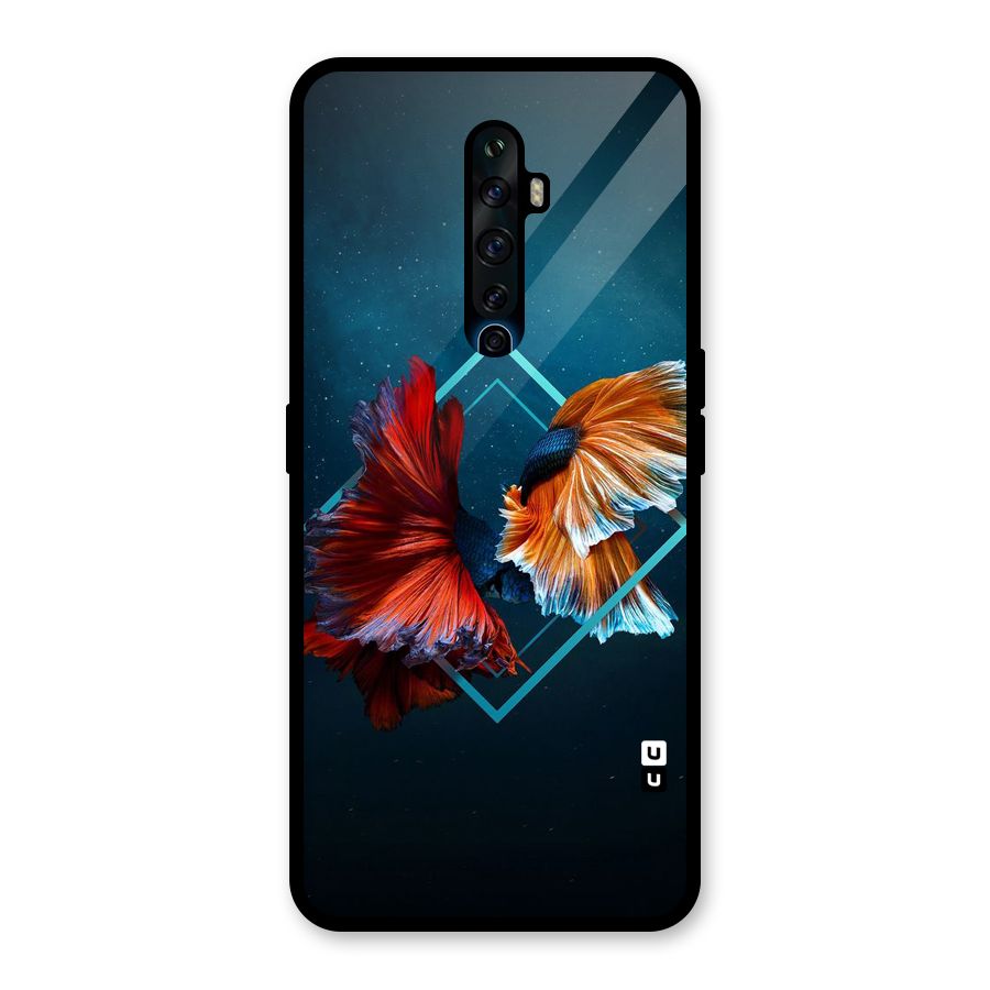 Butterfly Diamond Design Glass Back Case for Oppo Reno2 F