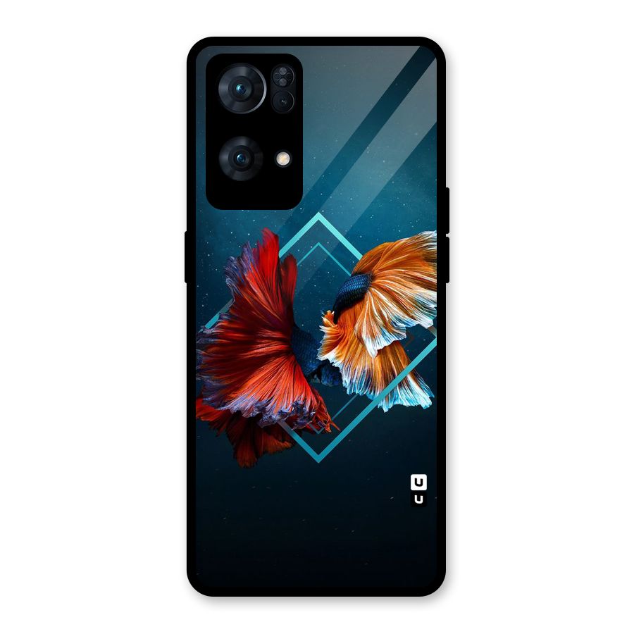 Butterfly Diamond Design Glass Back Case for Oppo Reno7 Pro 5G