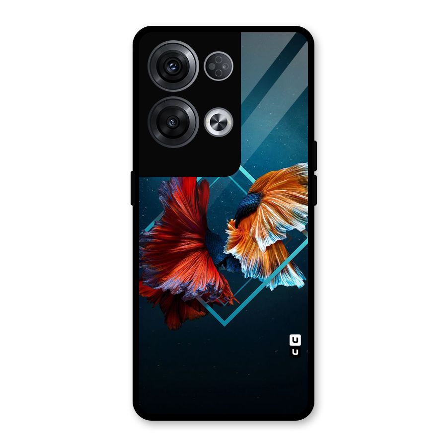 Butterfly Diamond Design Glass Back Case for Oppo Reno8 Pro 5G