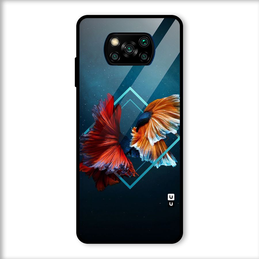Butterfly Diamond Design Glass Back Case for Poco X3