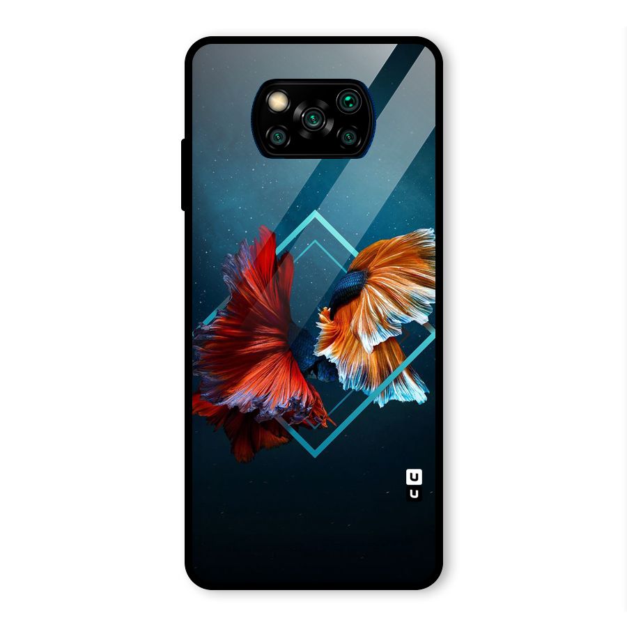 Butterfly Diamond Design Glass Back Case for Poco X3 Pro