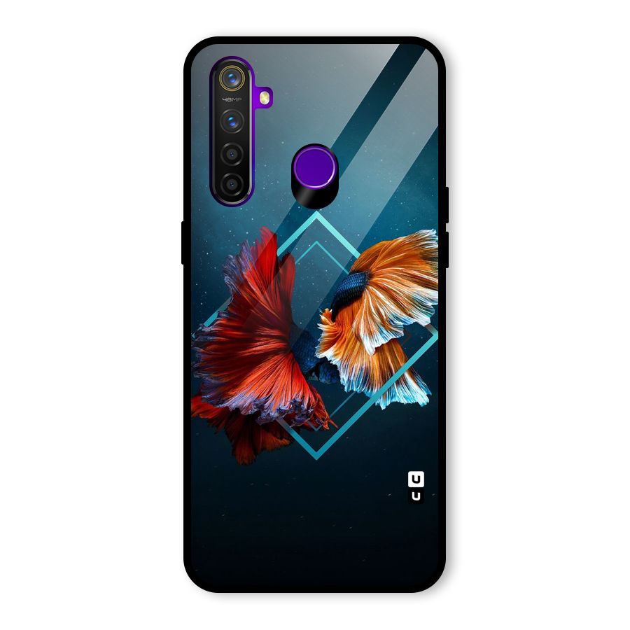 Butterfly Diamond Design Glass Back Case for Realme 5 Pro