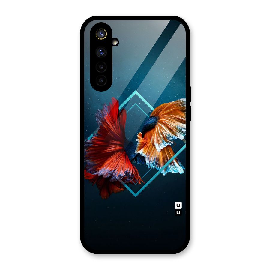 Butterfly Diamond Design Glass Back Case for Realme 6