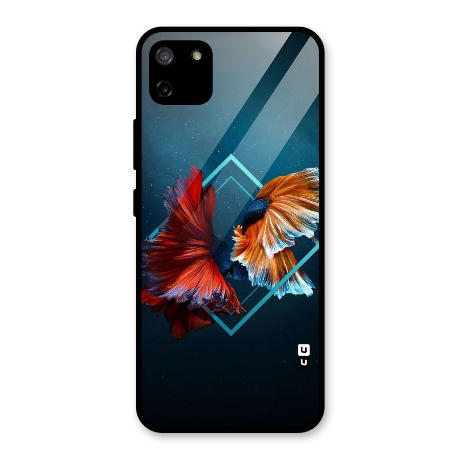 Butterfly Diamond Design Glass Back Case for Realme C11