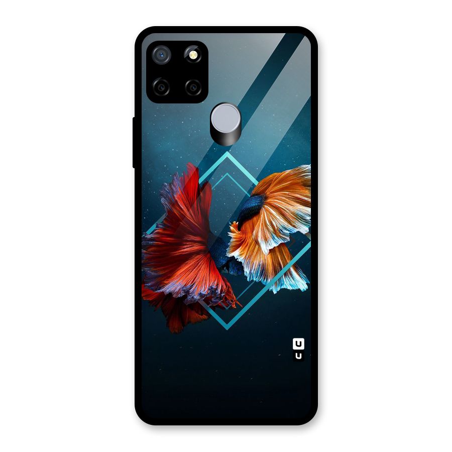 Butterfly Diamond Design Glass Back Case for Realme C12
