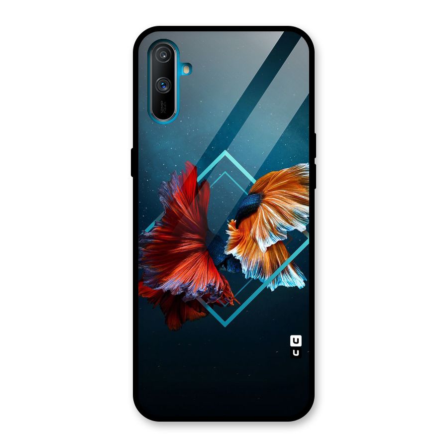 Butterfly Diamond Design Glass Back Case for Realme C3