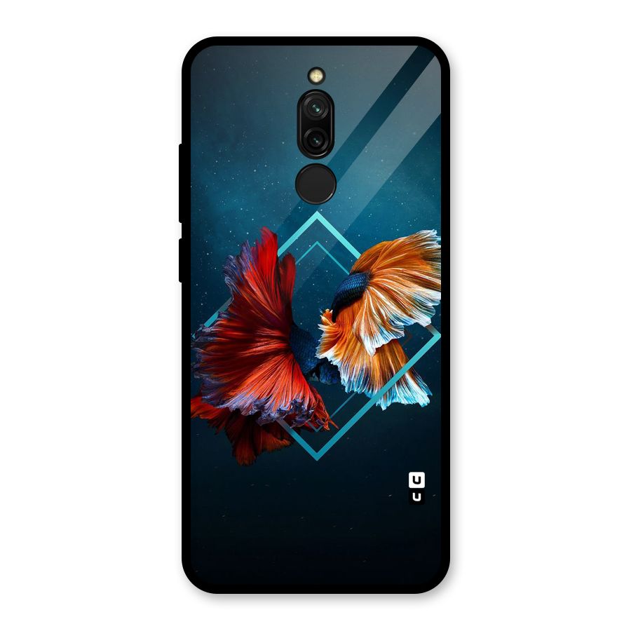 Butterfly Diamond Design Glass Back Case for Redmi 8