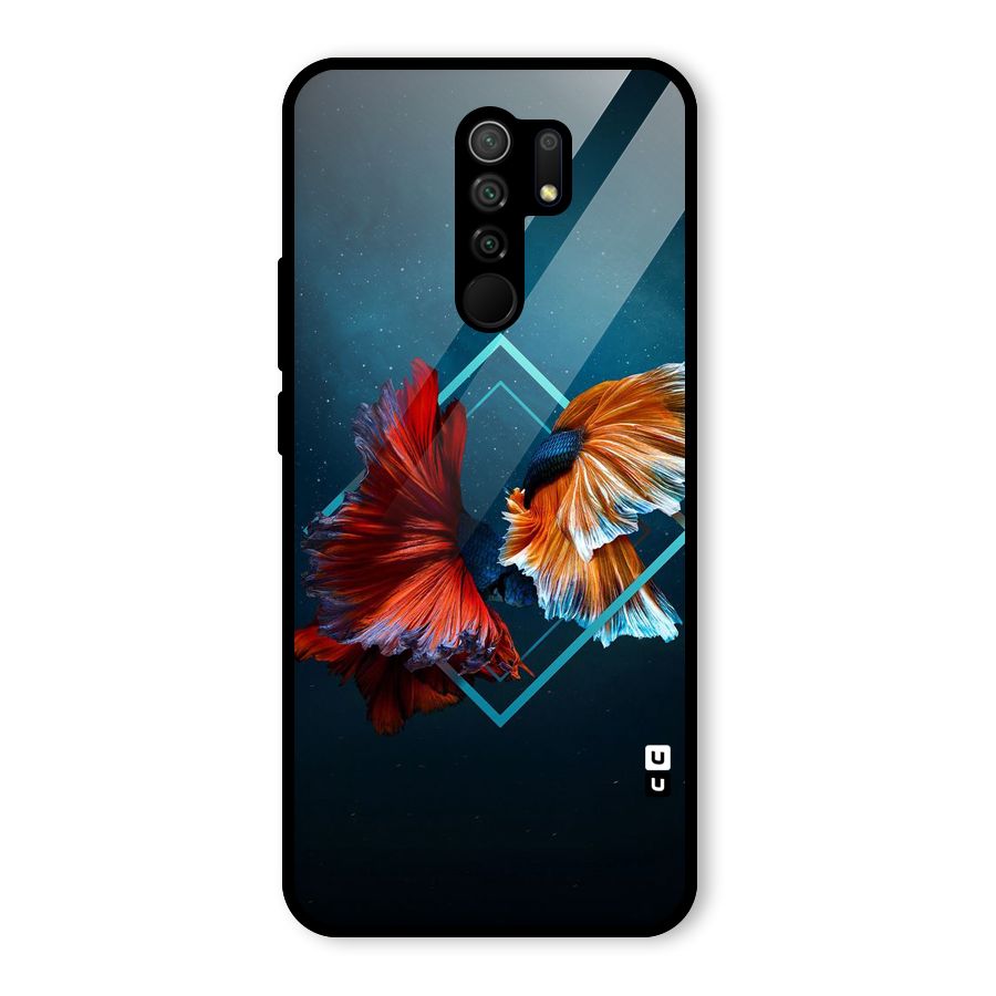 Butterfly Diamond Design Glass Back Case for Redmi 9 Prime