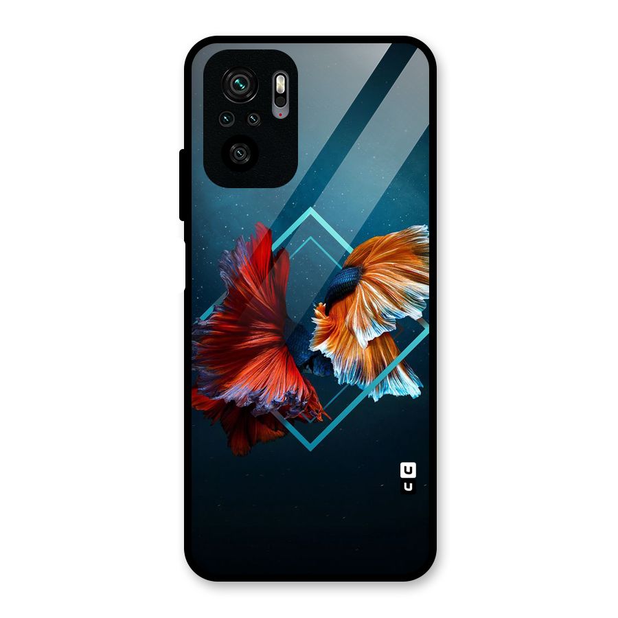 Butterfly Diamond Design Glass Back Case for Redmi Note 10S