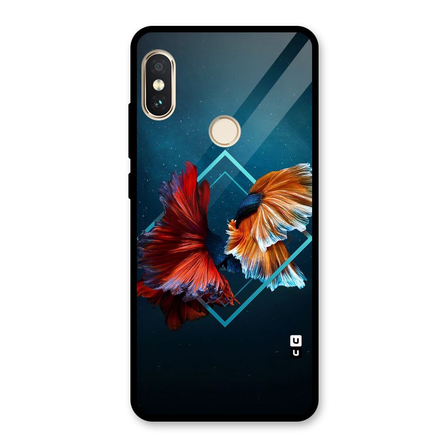 Butterfly Diamond Design Glass Back Case for Redmi Note 5 Pro
