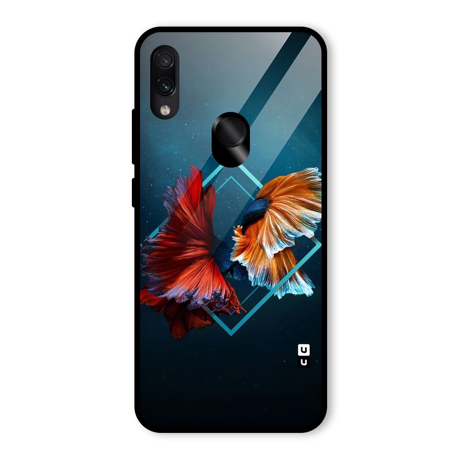 Butterfly Diamond Design Glass Back Case for Redmi Note 7