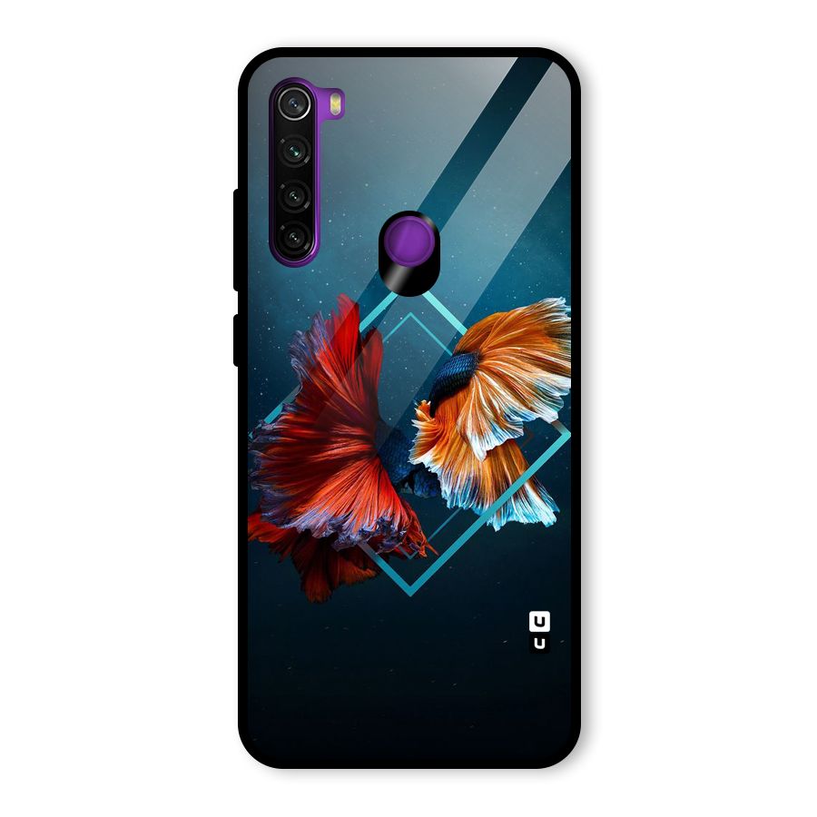 Butterfly Diamond Design Glass Back Case for Redmi Note 8