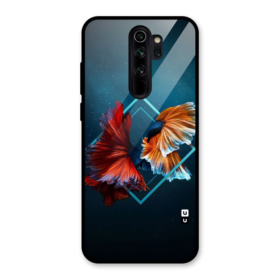 Butterfly Diamond Design Glass Back Case for Redmi Note 8 Pro