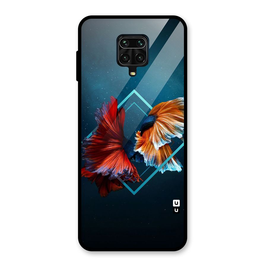 Butterfly Diamond Design Glass Back Case for Redmi Note 9 Pro