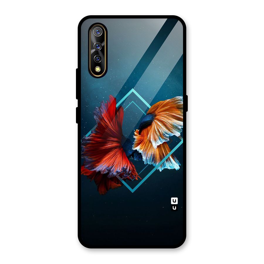 Butterfly Diamond Design Glass Back Case for Vivo S1