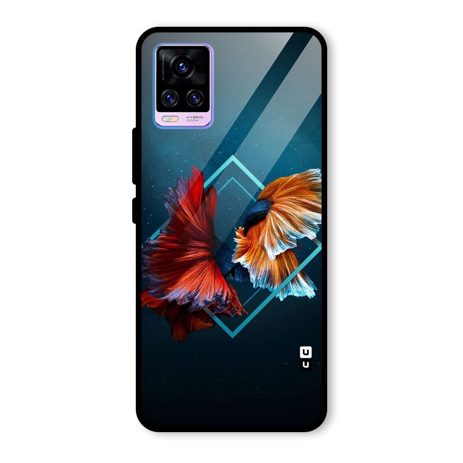 Butterfly Diamond Design Glass Back Case for Vivo V20 Pro