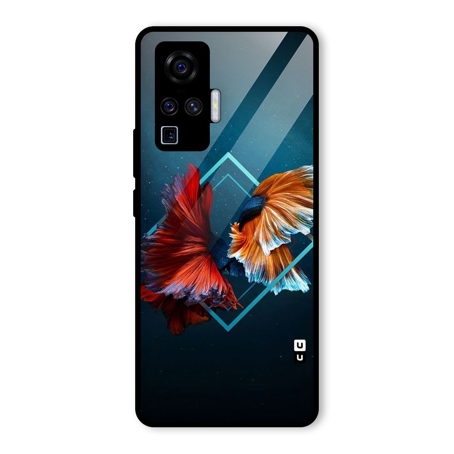 Butterfly Diamond Design Glass Back Case for Vivo X50 Pro