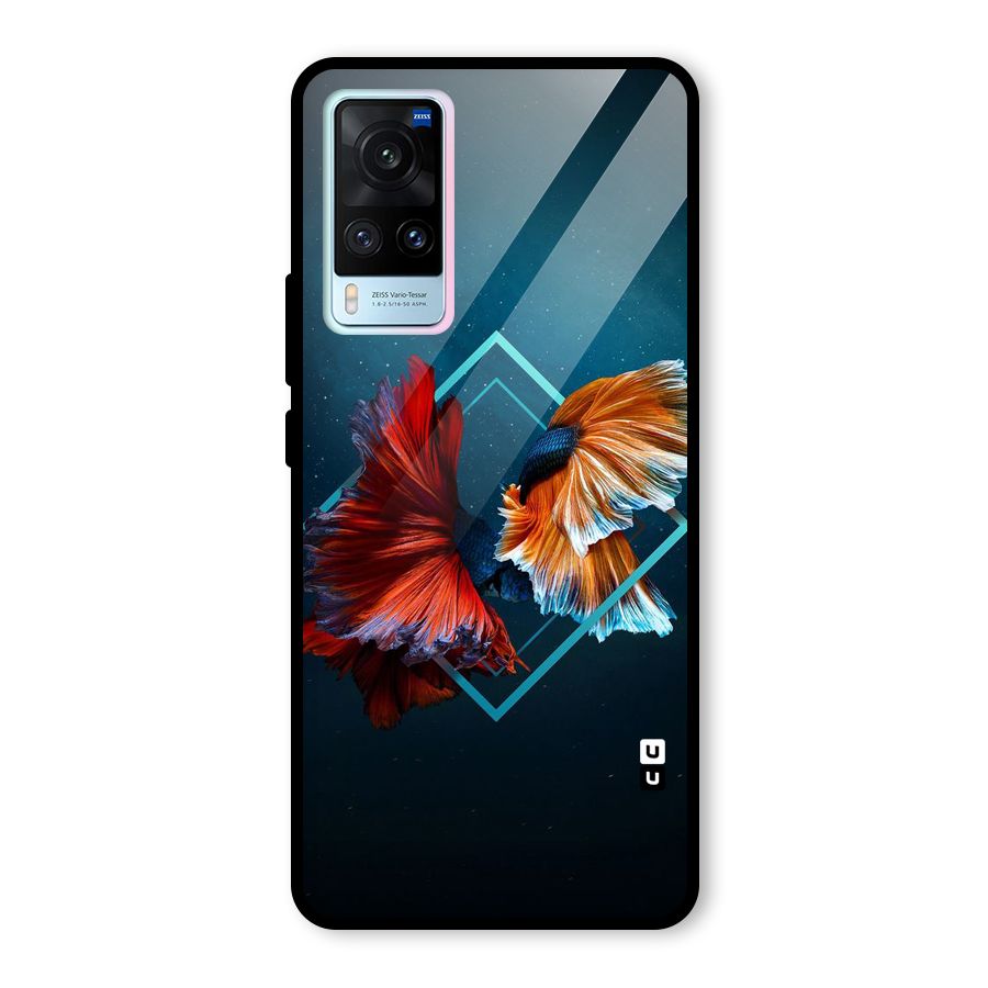 Butterfly Diamond Design Glass Back Case for Vivo X60