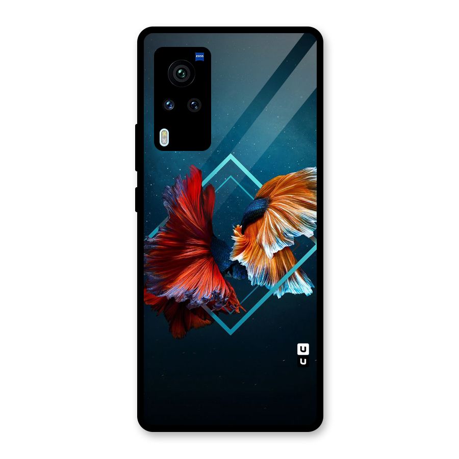Butterfly Diamond Design Glass Back Case for Vivo X60 Pro