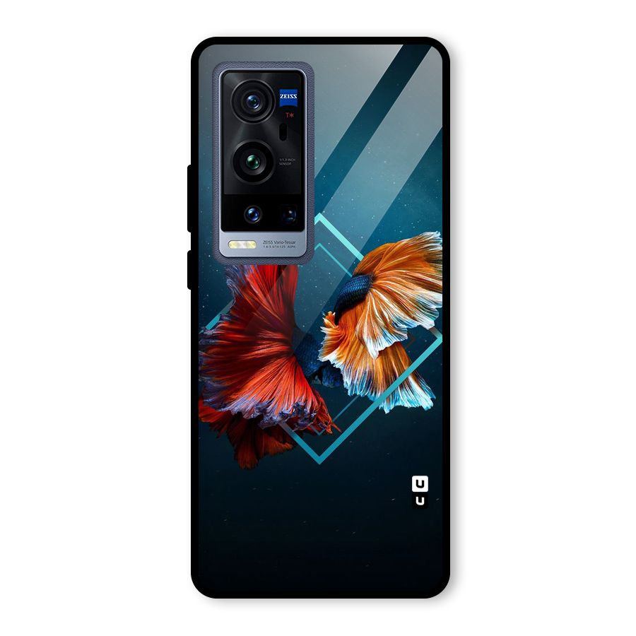 Butterfly Diamond Design Glass Back Case for Vivo X60 Pro Plus