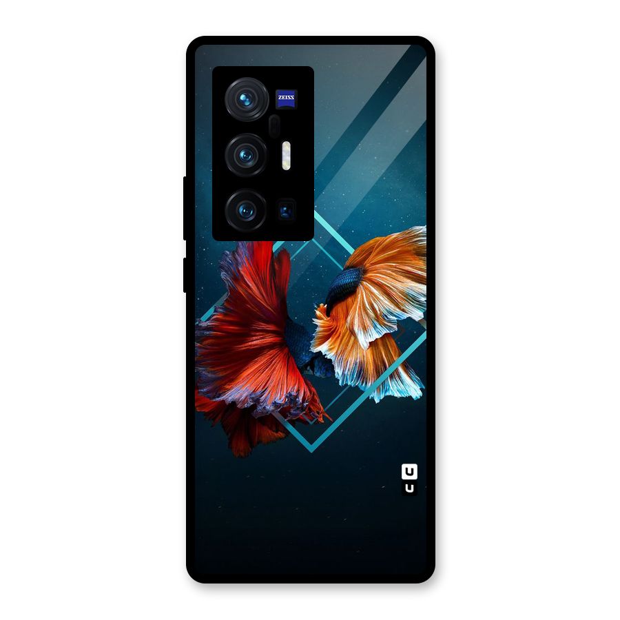 Butterfly Diamond Design Glass Back Case for Vivo X70 Pro Plus