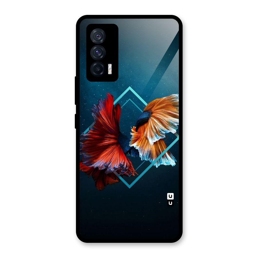 Butterfly Diamond Design Glass Back Case for Vivo iQOO 7 5G