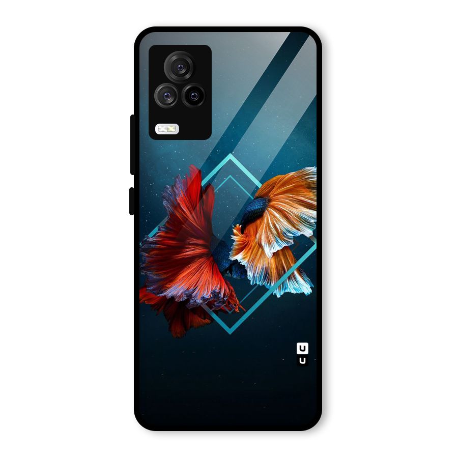 Butterfly Diamond Design Glass Back Case for Vivo iQOO 7 Legend 5G