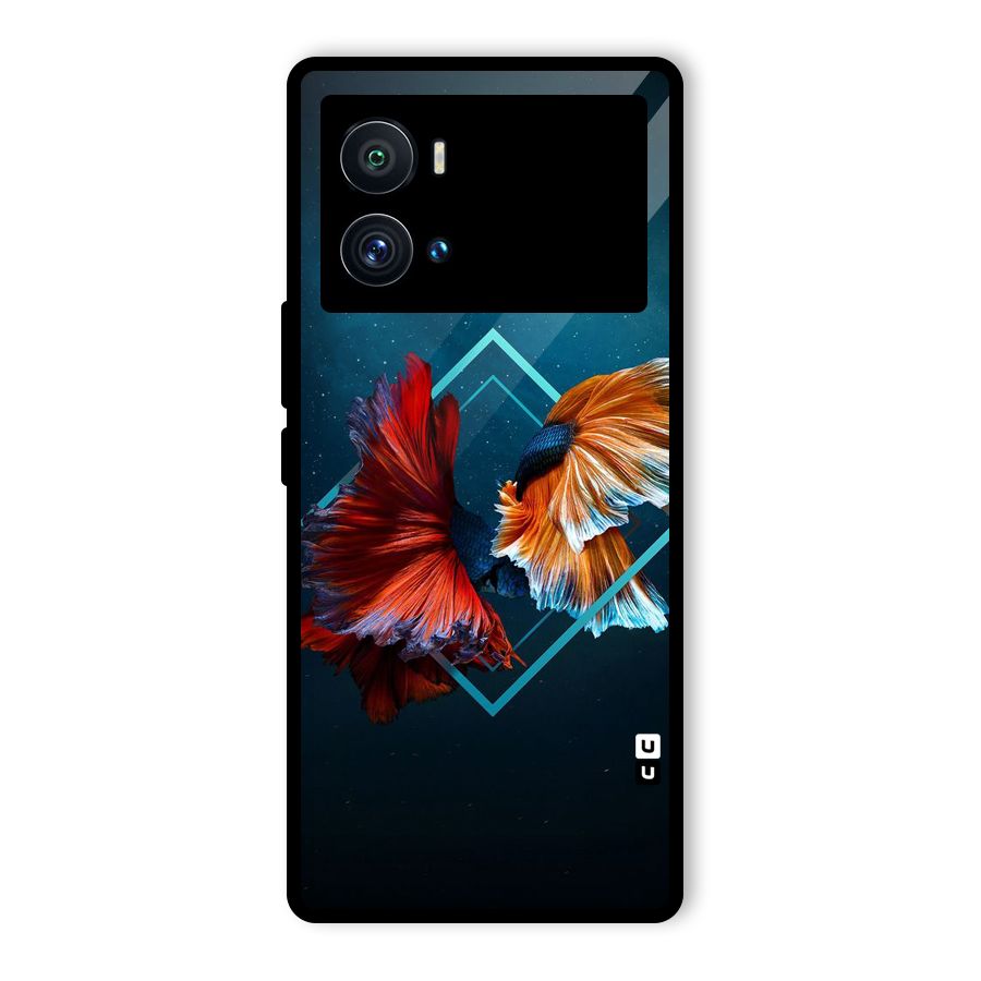 Butterfly Diamond Design Glass Back Case for Vivo iQOO 9 Pro