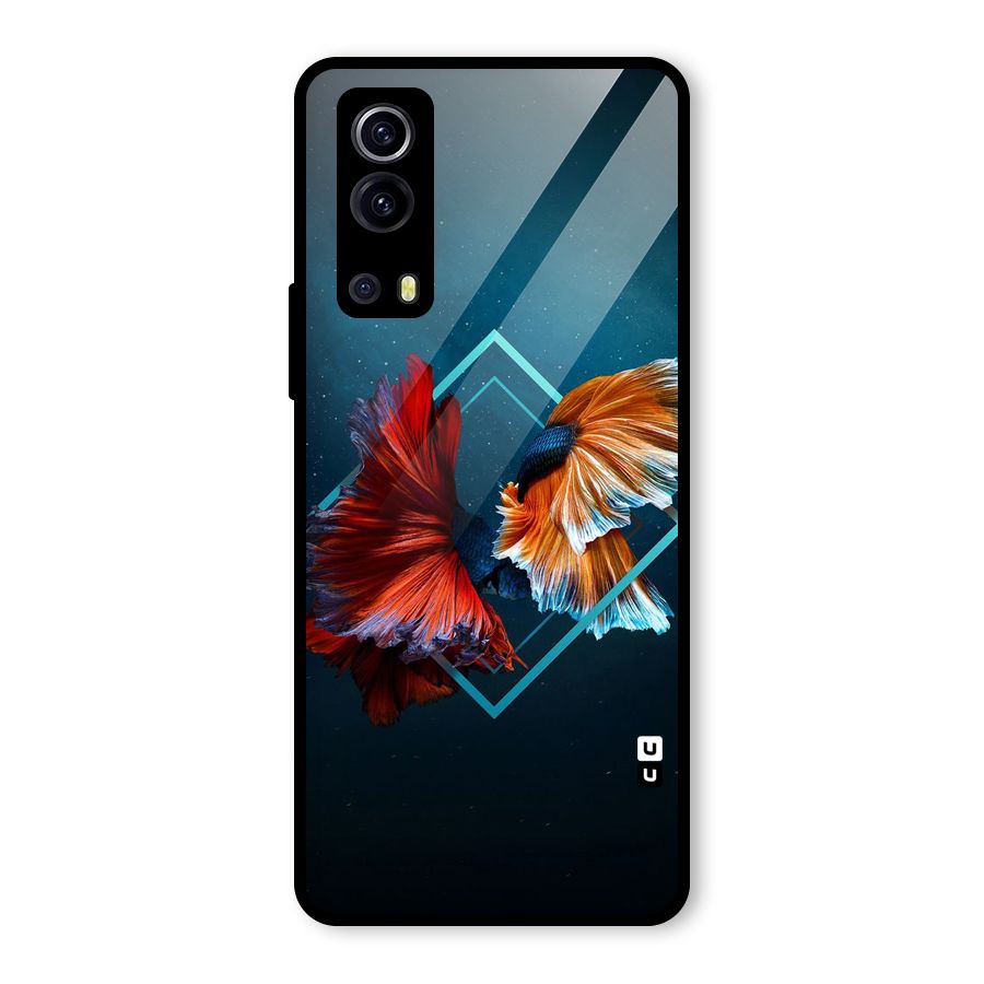 Butterfly Diamond Design Glass Back Case for Vivo iQOO Z3