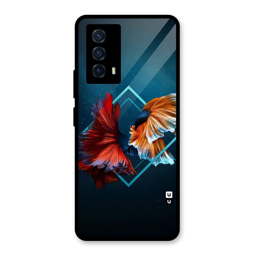 Butterfly Diamond Design Glass Back Case for Vivo iQOO Z5