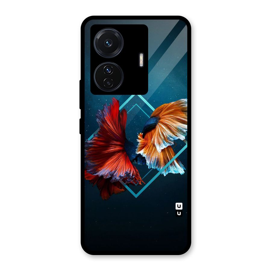 Butterfly Diamond Design Glass Back Case for Vivo iQOO Z6 Pro